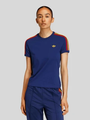 t-shirt o kroju regular fit z aplikacją z logo adidas Originals Ciemnoniebieski