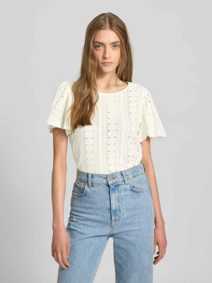 Zdjęcie produktu T-shirt o kroju regular fit z ażurowym wzorem model ‘RIVERSIDE’ Only