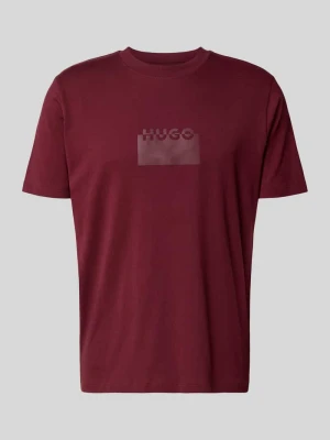 T-shirt o kroju regular fit z bawełnianego dżerseju model ‘DELASTIO’ HUGO
