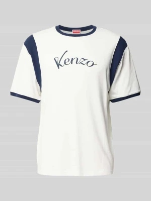t-shirt o kroju regular fit z bawełny Kenzo Écru