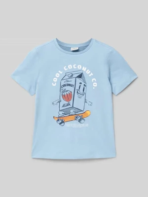T-shirt o kroju regular fit z bawełny z nadrukiem z przodu s.Oliver RED LABEL
