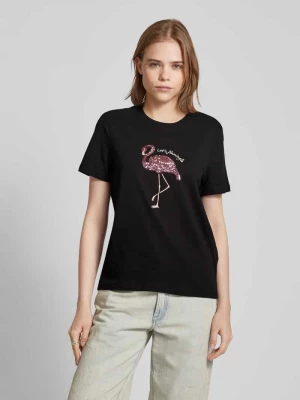 T-shirt o kroju regular fit z cekinami model ‘KITA’ Only