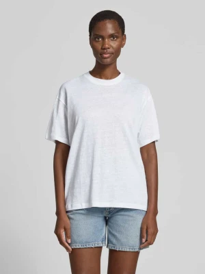 t-shirt o kroju regular fit z czystego lnu Anine Bing Czarny