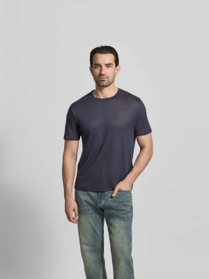 T-shirt o kroju regular fit z czystego lnu Officine Générale Granatowy