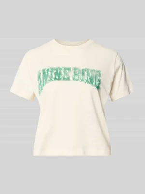 t-shirt o kroju regular fit z czystej bawełny Anine Bing Biały