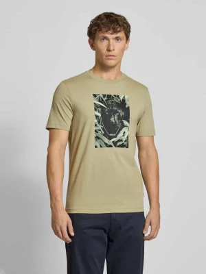 T-shirt o kroju regular fit z czystej bawełny model ‘ANIMALI’ Boss Orange