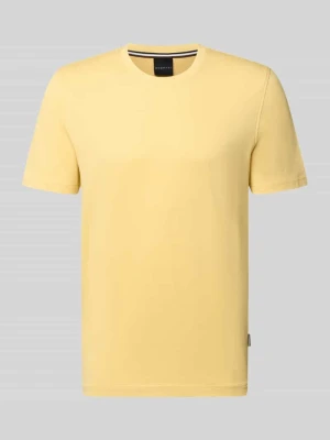 t-shirt o kroju regular fit z czystej bawełny Bugatti Jasnożółty