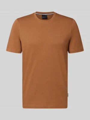 t-shirt o kroju regular fit z czystej bawełny Bugatti Orzechowy