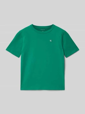 t-shirt o kroju regular fit z czystej bawełny Calvin Klein Jeans Zielony