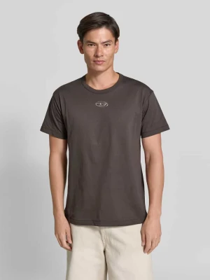 t-shirt o kroju regular fit z czystej bawełny Diesel Antracytowy