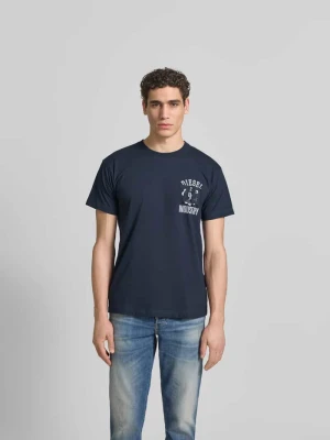 t-shirt o kroju regular fit z czystej bawełny Diesel Ciemnoniebieski