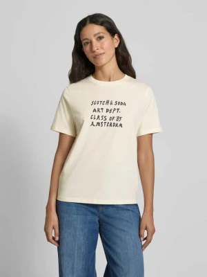 T-shirt o kroju regular fit z czystej bawełny ekologicznej z nadrukiem z logo Scotch & Soda