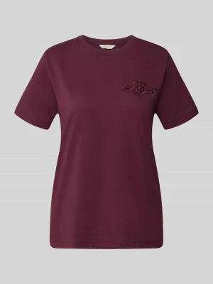 t-shirt o kroju regular fit z czystej bawełny Gant Bordowy