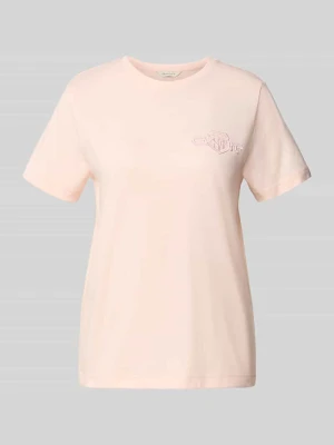 t-shirt o kroju regular fit z czystej bawełny Gant Różowy