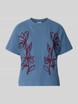 t-shirt o kroju regular fit z czystej bawełny Jake*s Błękitny
