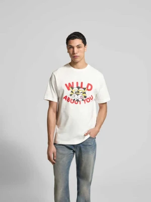T-shirt o kroju regular fit z czystej bawełny Kenzo Złamany biały