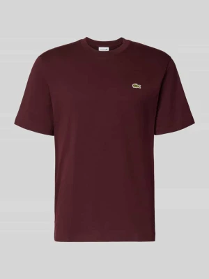 t-shirt o kroju regular fit z czystej bawełny Lacoste Ciemnoczerwony