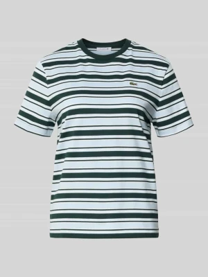 t-shirt o kroju regular fit z czystej bawełny Lacoste Ciemnozielony