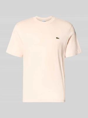 t-shirt o kroju regular fit z czystej bawełny Lacoste Jasnoróżowy