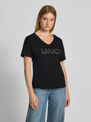 t-shirt o kroju regular fit z czystej bawełny Liu Jo Czarny