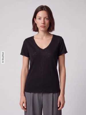 T-shirt o kroju regular fit z czystej bawełny Marc O'Polo Czarny