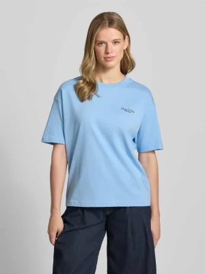 t-shirt o kroju regular fit z czystej bawełny Marc O'Polo Jasnoniebieski