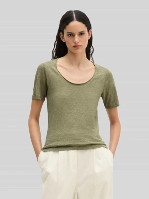 t-shirt o kroju regular fit z czystej bawełny Marc O'Polo Oliwkowy