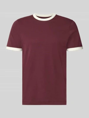 t-shirt o kroju regular fit z czystej bawełny MCNEAL Ciemnoczerwony