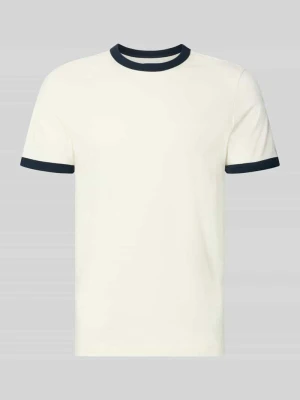 t-shirt o kroju regular fit z czystej bawełny MCNEAL Piaskowy