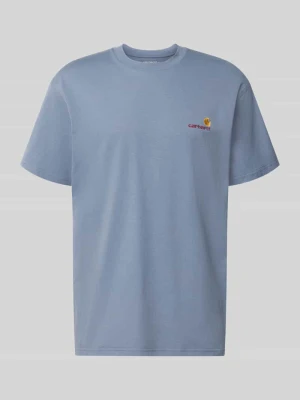 t-shirt o kroju regular fit z czystej bawełny model 'American Script' Carhartt WIP