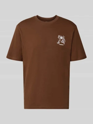 t-shirt o kroju regular fit z czystej bawełny model 'BREWY' Jack&Jones Czekoladowy