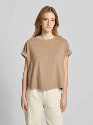 T-shirt o kroju regular fit z czystej bawełny model 'CASANDRA' Pepe Jeans Jasnobrązowy