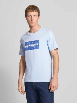 t-shirt o kroju regular fit z czystej bawełny model 'COLE' Jack&Jones Jasnoniebieski