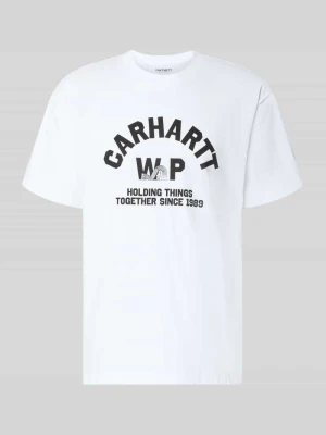 t-shirt o kroju regular fit z czystej bawełny model 'Column' Carhartt WIP Biały