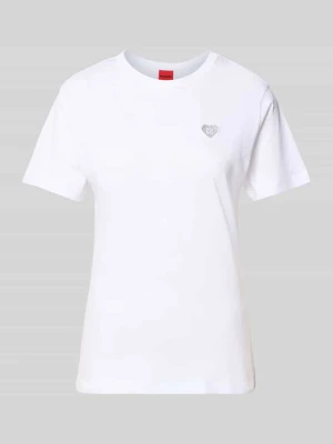 t-shirt o kroju regular fit z czystej bawełny model 'Damacia_9' Hugo Biały