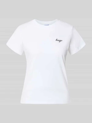 t-shirt o kroju regular fit z czystej bawełny model 'Damatee_B' Hugo Biały