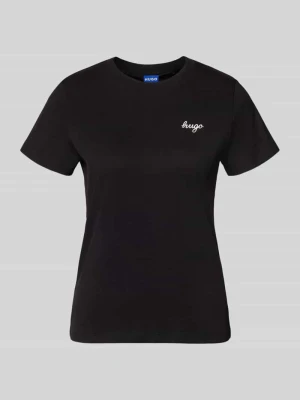 t-shirt o kroju regular fit z czystej bawełny model 'Damatee_B' Hugo Czarny