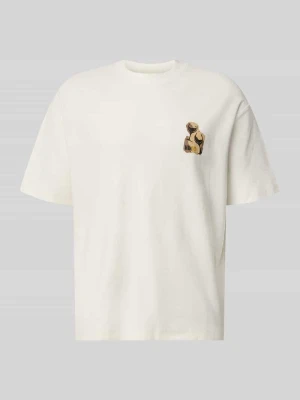 t-shirt o kroju regular fit z czystej bawełny model 'Detzi' Hugo Biały
