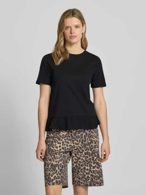 T-shirt o kroju regular fit z czystej bawełny model 'DISSO' Pieces Czarny
