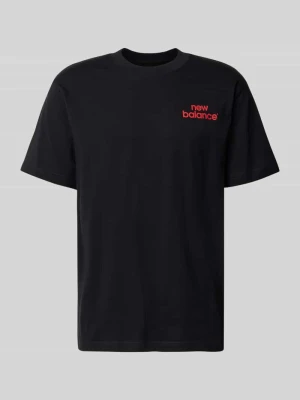 t-shirt o kroju regular fit z czystej bawełny model 'INTELLIGENT' New Balance Czarny