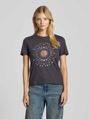 T-shirt o kroju regular fit z czystej bawełny model ‘KITA LUNA’ Only