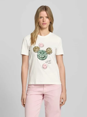 T-shirt o kroju regular fit z czystej bawełny model ‘KITA’ Only