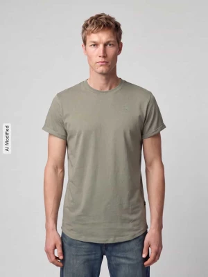 t-shirt o kroju regular fit z czystej bawełny model 'LASH' G-Star Raw Oliwkowy