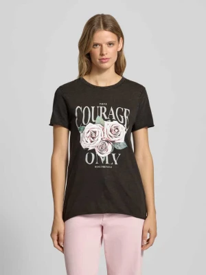 T-shirt o kroju regular fit z czystej bawełny model ‘LUCY’ Only