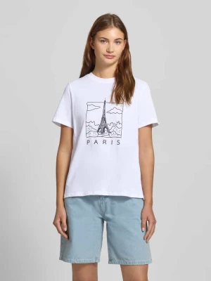 T-shirt o kroju regular fit z czystej bawełny model ‘MARIA’ Pieces