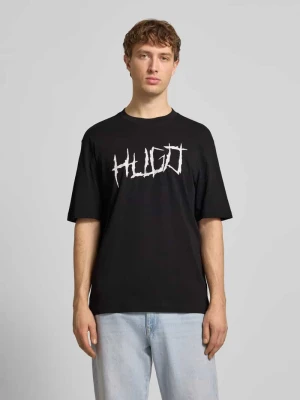 T-shirt o kroju regular fit z czystej bawełny model ‘NAMERIX’ Hugo Blue