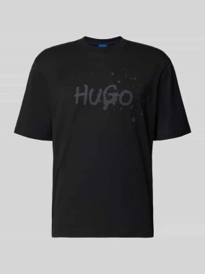T-shirt o kroju regular fit z czystej bawełny model ‘NIEROFIX_U261’ Hugo Blue