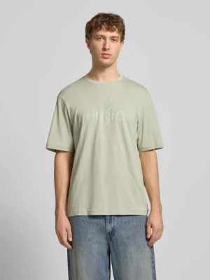 T-shirt o kroju regular fit z czystej bawełny model 'NIEROFIX_U261' Hugo Zielony