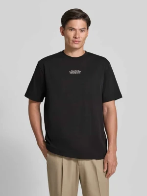 t-shirt o kroju regular fit z czystej bawełny model 'Oliver' Wood Wood Czarny