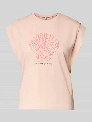 T-shirt o kroju regular fit z czystej bawełny model 'SHELINA' Only